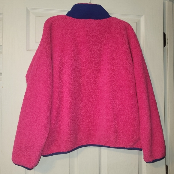 J Crew Superplush Sherpa Fleece Half-zip Pullover Shirt Women's Size Large Pink - Picture 2 of 9